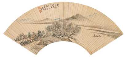 项文彦 春江待渡 扇面